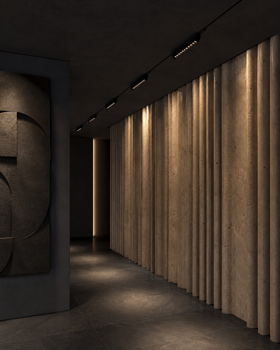 Moduli Nexalume Edge in un corridoio di interior design