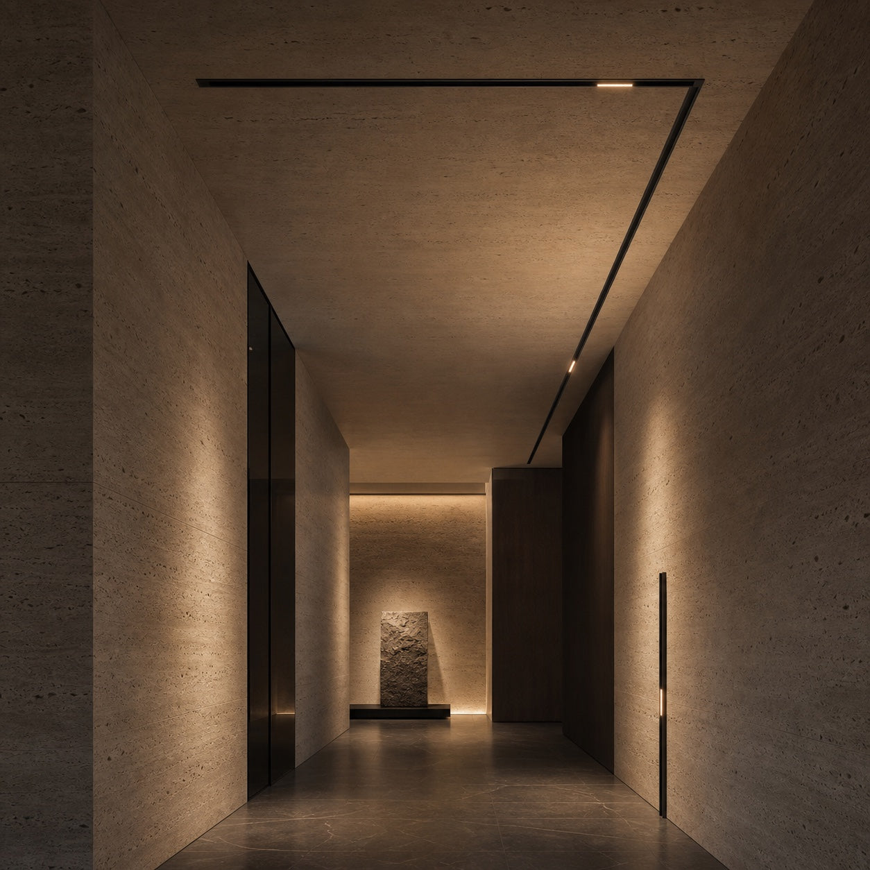 Binario a C Nexalume 2 × 2 × 2 m in un interno contemporaneo di pregio