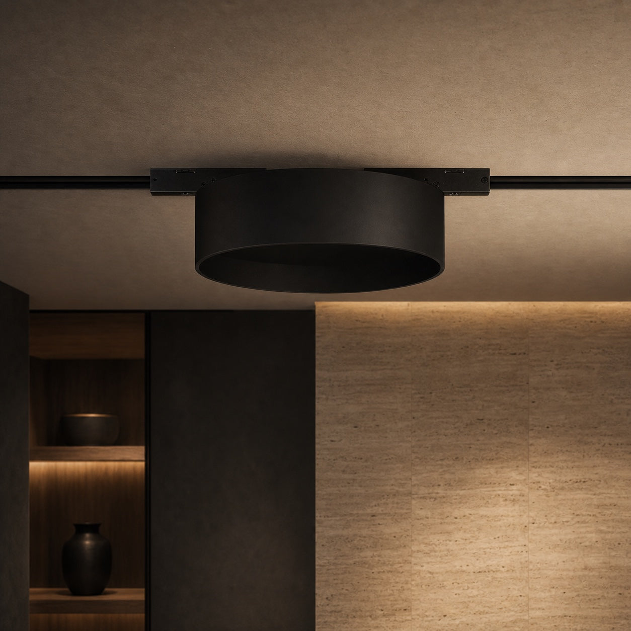 Modulo circolare Nexalume Halo D113 – 1100 lm – 3000 K in un interno contemporaneo di pregio